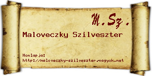 Maloveczky Szilveszter névjegykártya
